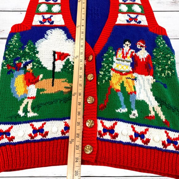 Marisa Christina Colorful Golf Knit Pullover Sleeveless Women' VTG Sweater Sz S - Picture 6 of 7